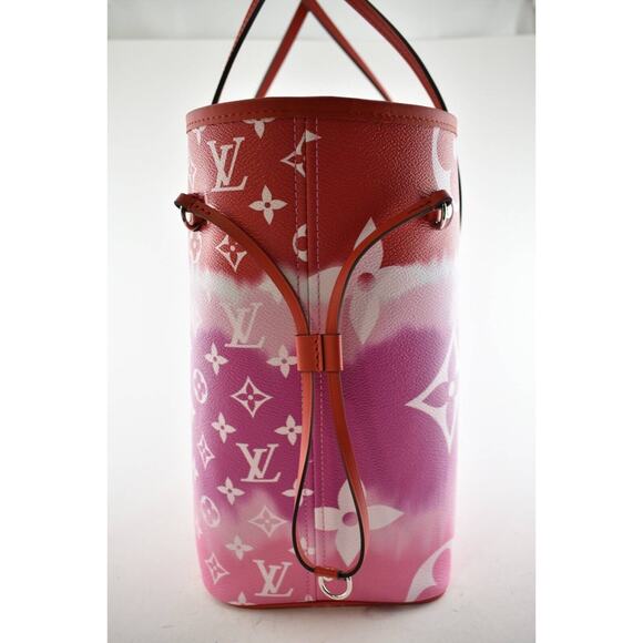 Louis Vuitton Escale Neverfull MM Red White Tie Dye Tote Handle Shoulder Bag - Picture 6 of 12